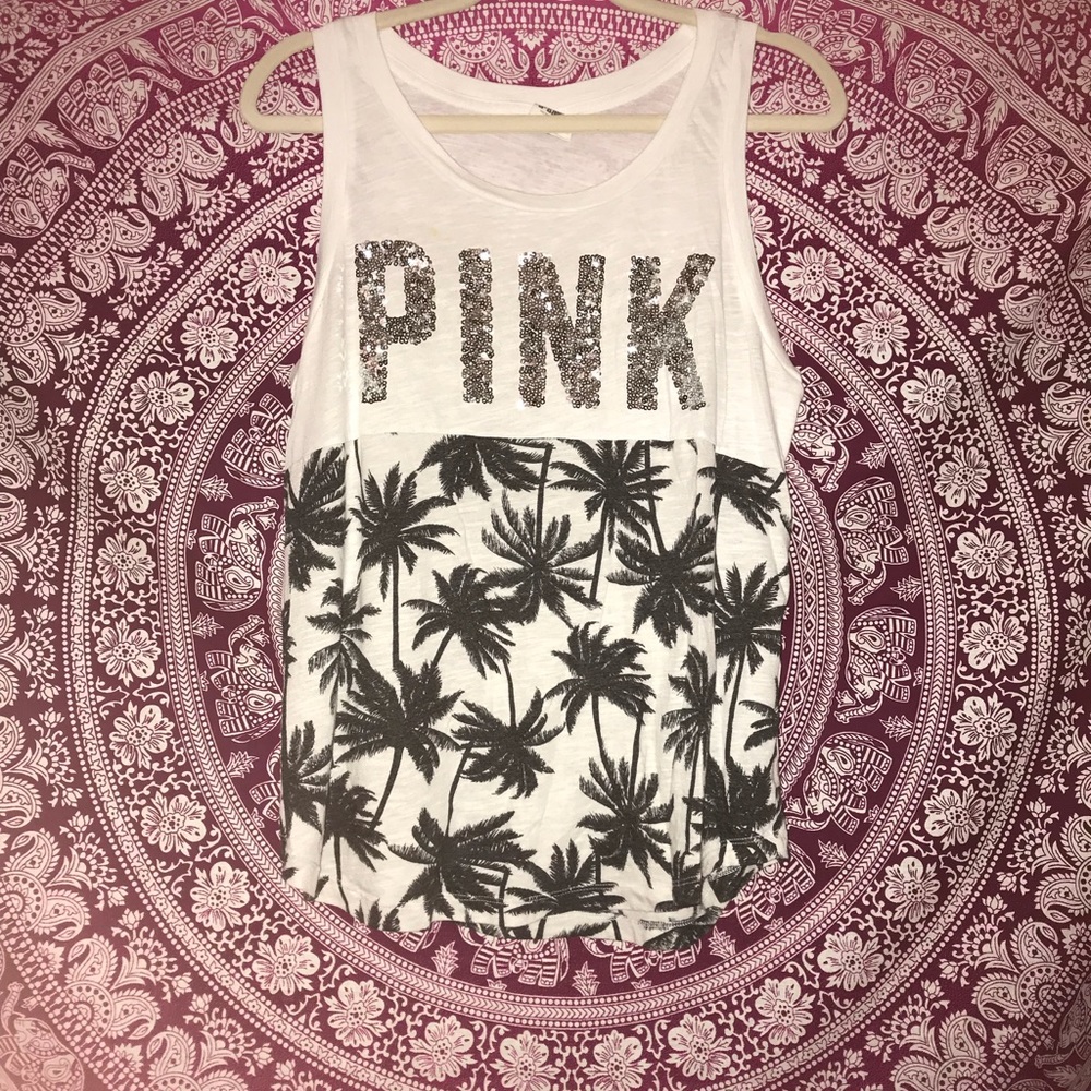 Pink Sequin Sleeveless Top